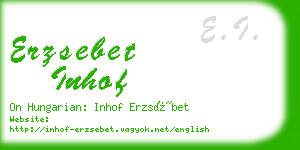 erzsebet inhof business card